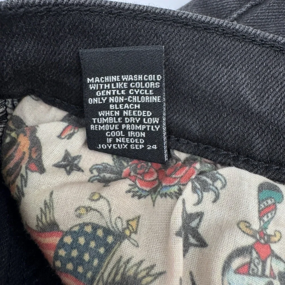Ed Hardy Men's Bootcut Black Denim Jeans Embroidered Dragon Logo 5-Pocket sz 32